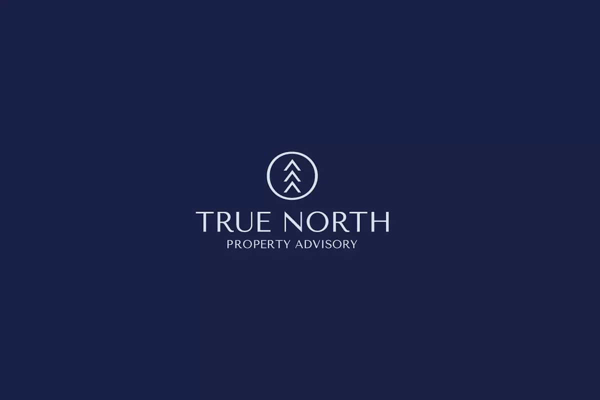 True North房地产反白logo